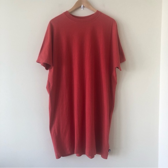 North Face Short Sleeve T-Shirt Pull Over Dress in Rust Red Size XL - Picture 1 of 6